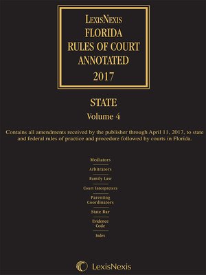 cover image of Florida Rules of Court Annotated